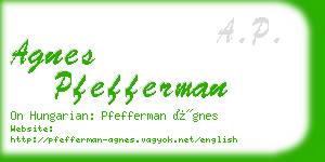 agnes pfefferman business card